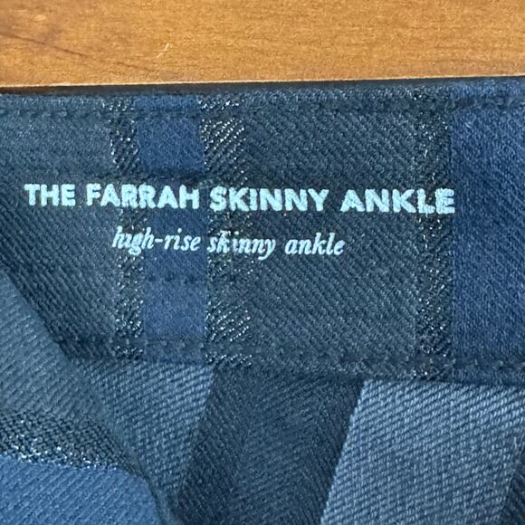 ADRIANO GOLDSCHMIED FARRAH HIGH RISE SKINNY ANKLE JEANS METALLIC‎ STRIPE SIZE 24 - Picture 11 of 15